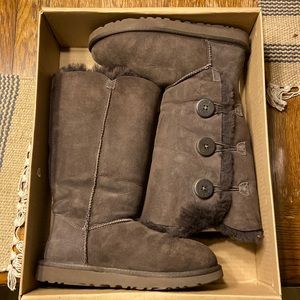 UGG Bailey Button Triplet Boot in brown